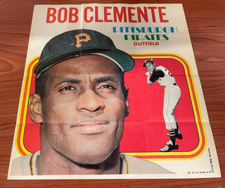 1970 Topps Poster Insert Pin Ups Baseball Full Set Of 24 Including Bob Clemente and Johnny Bench