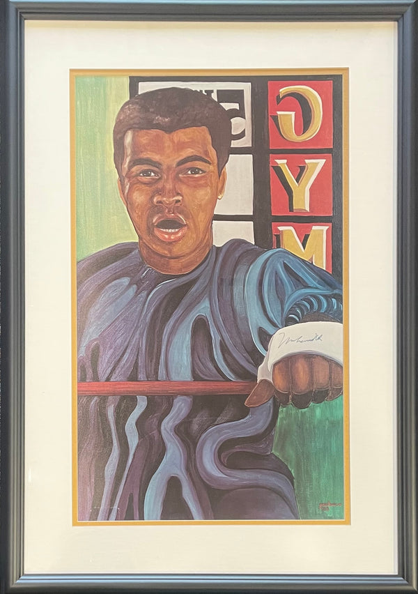Muhammad Ali Autographed Framed Lithograph Picture (JSA)