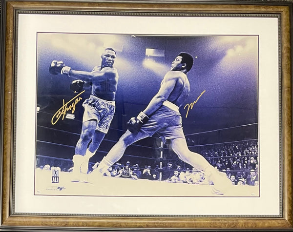 Muhammad Ali & Joe Frazier Autographed Framed 30x40 Photo (JSA)