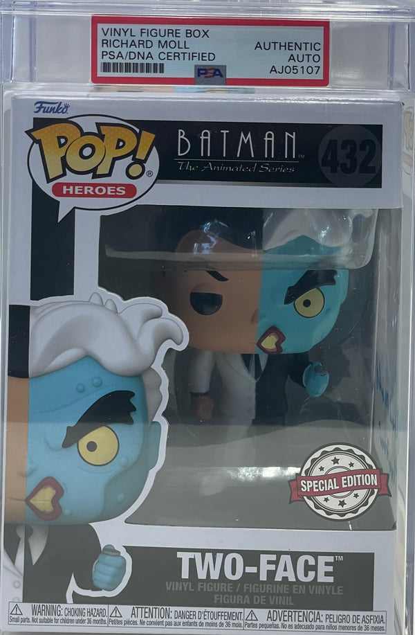 Richard Moll "Two Face" Autographed Two-Face Funko Pop (PSA)