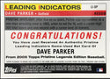 Dave Parker 2005 Topps Pristine Game Used Bat Card