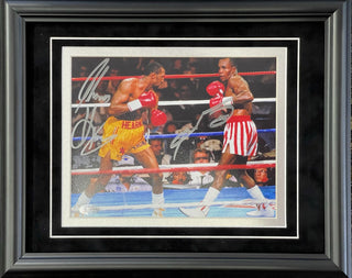 Sugar Ray Leonard & Thomas Hearns Signed 8x10 Framed Boxing Photo (Beckett)
