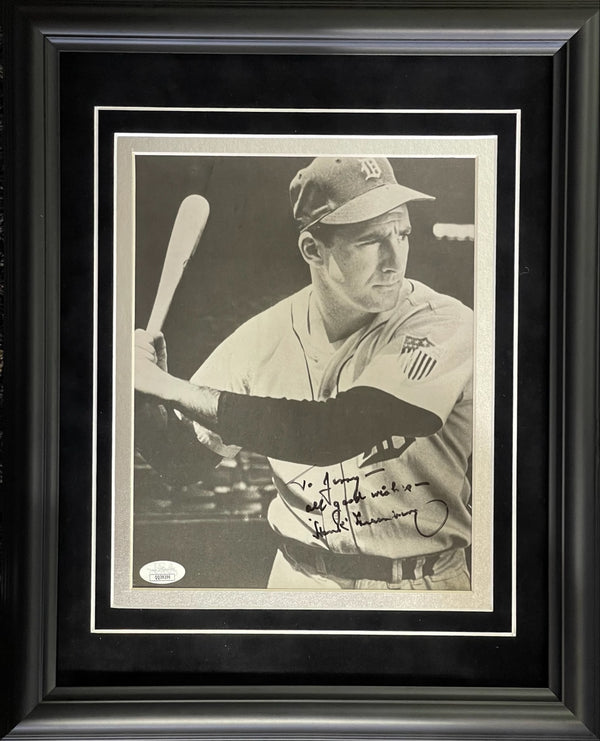 Hank Greenberg Autographed 8x10 Framed Photo (JSA)