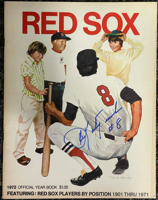Carl Yastrzemski Autographed 1972 Boston Red Sox Official Year book (PSA)