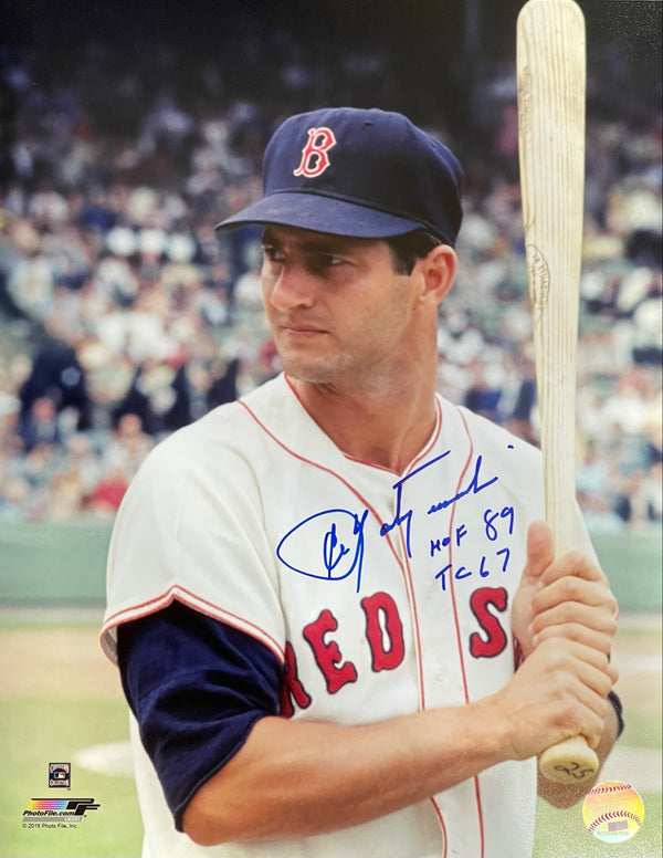 Carl Yastrzemski Autographed 8x10 Photo Boston Red Sox HOF 89