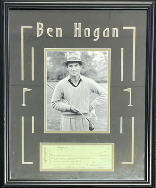 Ben Hogan Autographed Framed Check (PSA)