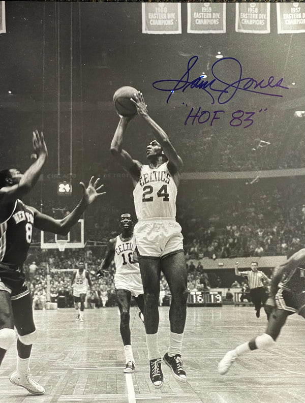 Sam Jones Autographed 16x20 Basketball Photo