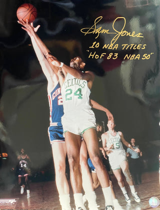 Sam Jones Autographed 16x20 Basketball Photo