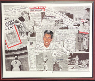 Joe DiMaggio Autographed Framed Poster (JSA)