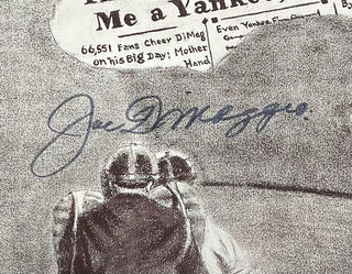 Joe DiMaggio Autographed Framed Poster (JSA)