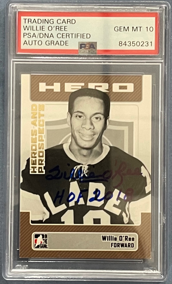 Willie O'Ree HOF 2018 Autographed 2006 In The Game Card (PSA)