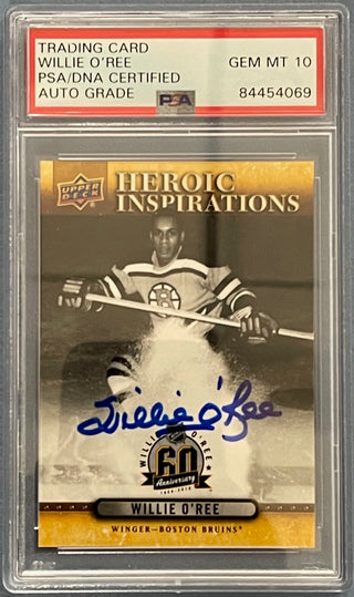 Willie O'Ree Autographed 2018 Upper Deck Heroic Inspirations Card (PSA)