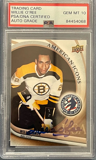 Willie O'Ree Autographed 2012 Upper Deck National Hockey Card Day Card (PSA)