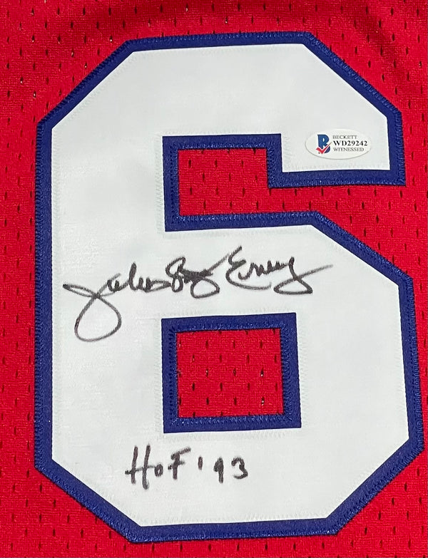 Julius Erving "HOF 93" Autographed Philadelphia 76ers Mitchell & Ness Red Jersey (Beckett)