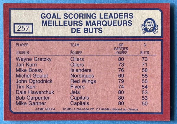 Wayne Gretzky Unsigned 1985-86 O-Pee-Chee Card #257