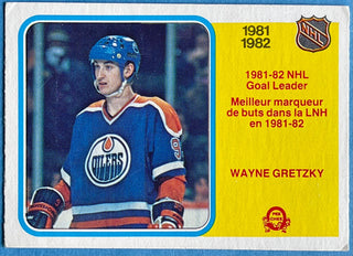 Wayne Gretzky Unsigned 1982-83 O-Pee-Chee Goal Leaders Card #235