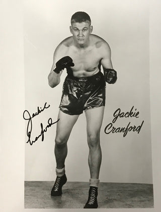 Jackie Cranford Autographed Black & White 8x10 Boxing Photo