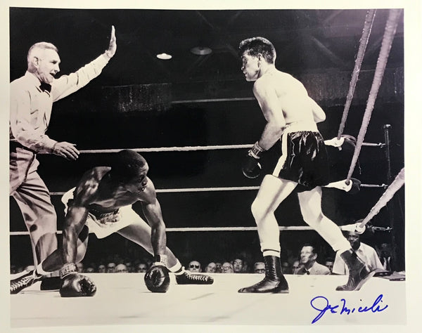 Joe Miceli Autographed 8x10 Black & White Boxing Photo
