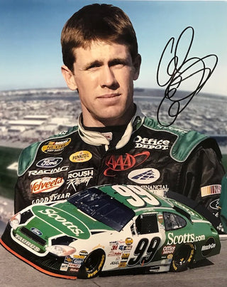 Carl Edwards Autographed 8x10 Racing Photo