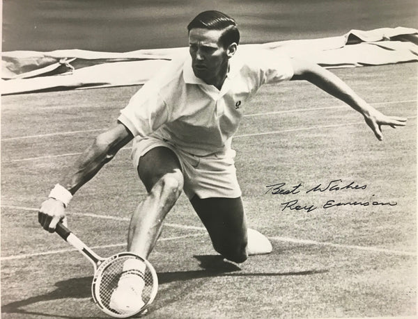 Roy Emerson Autographed Black & White 8x10 Tennis Photo