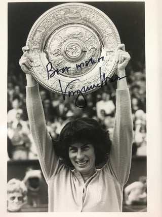 Virginia Wade Autographed Black & White 8x10 Tennis Photo