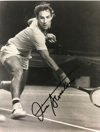 Dick Stockton Autographed Black & White 8x10 Tennis Photo