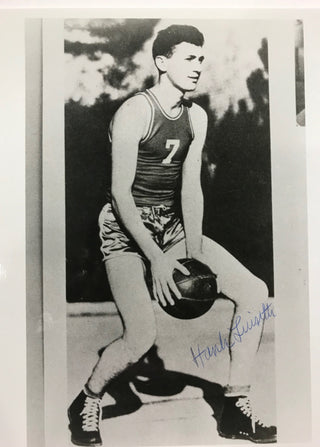 Hank Luisetti Autographed 8x10 Black & White Basketball Photo