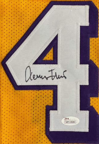 Jerry West Autographed Los Angeles Lakers Custom Jersey (JSA)