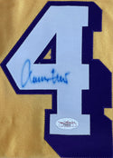 Jerry West Autographed Los Angeles Lakers Custom Gold Jersey (JSA)