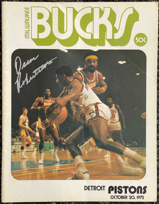 Oscar Robertson Autographed Milwaukee Bucks Program October 20 1972
