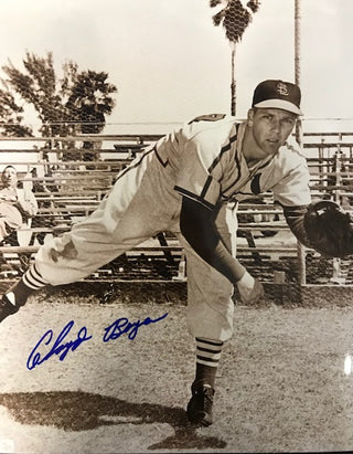 Cloyd Boyer Autographed 8x10 Sepia Tone Baseball Photo