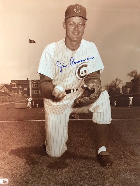 Jim Brosnan Autographed 8x10 Sepia Tone Baseball Photo