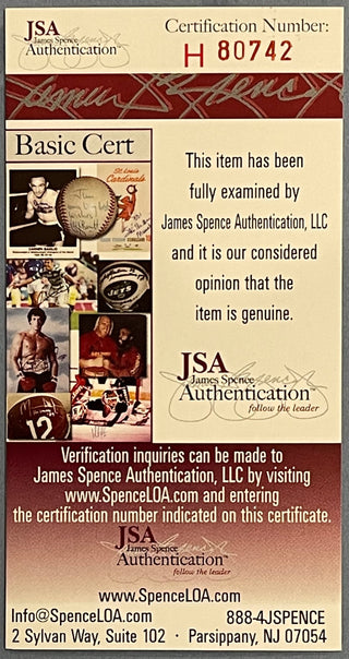 Bill Dickey Autographed Baseball Hall of Fame Plaque Postcard (JSA)
