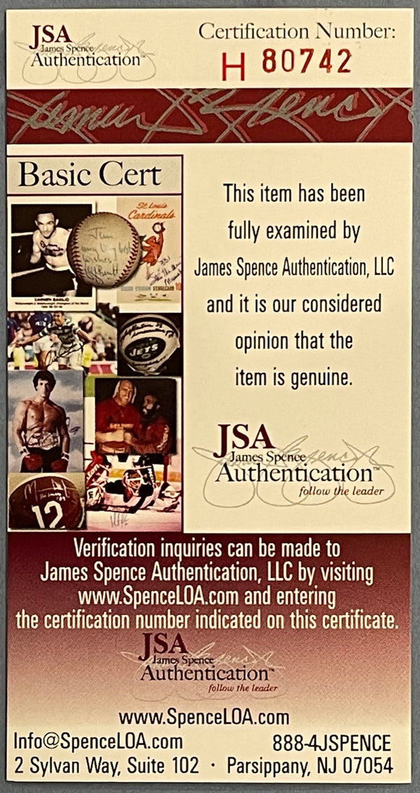 Bill Dickey Autographed Baseball Hall of Fame Plaque Postcard (JSA)