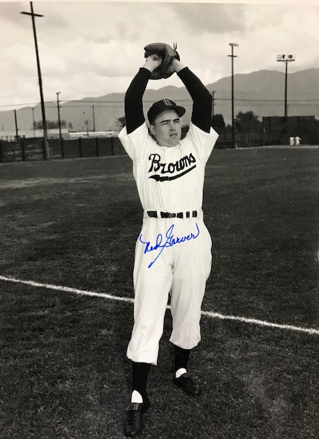 Ned Garver Autographed 8x10 Black & White Baseball Photo
