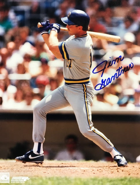 Jim Gantner Autographed 8x10 Baseball Photo