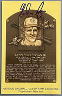 Nolan Ryan Autographed Hall of Fame Plaque Postcard (JSA)