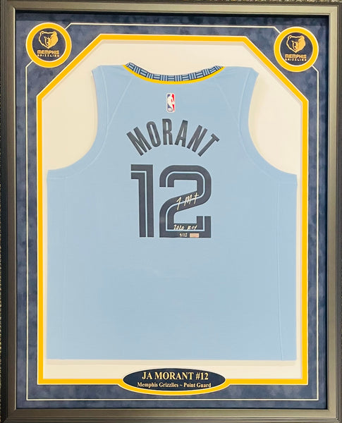 Memphis Grizzlies Ja Morant Autographed Light Blue Fanatics Jersey Size XL Roy 20 JSA