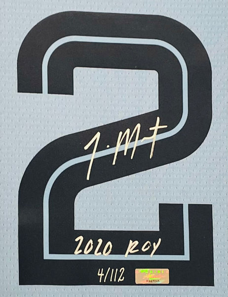 Ja Morant 2020 ROY Autographed Framed Memphis Grizzlies Jersey (Pani