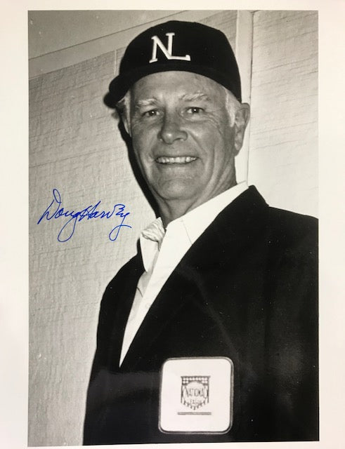 Doug Harvey Autographed 8x10 Black & White Baseball Photo