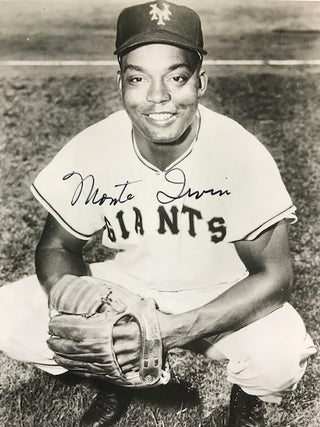 Monte Irvin Autographed 8x10 Black & White Baseball Photo