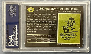 Dick Anderson 1969 Topps Card (PSA)