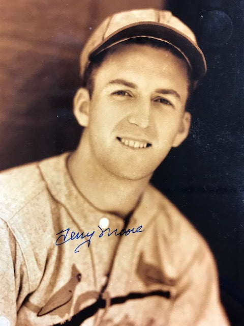 Terry Moore Autographed 8x10 Sepia Tone Baseball Photo