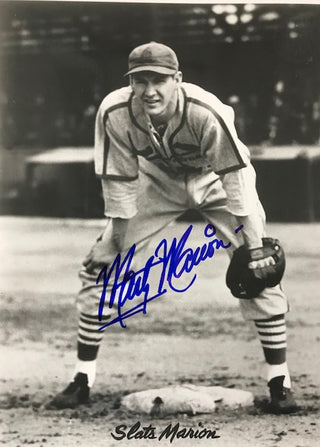 Marty Marion Autographed 8x10 Black & White Baseball Photo
