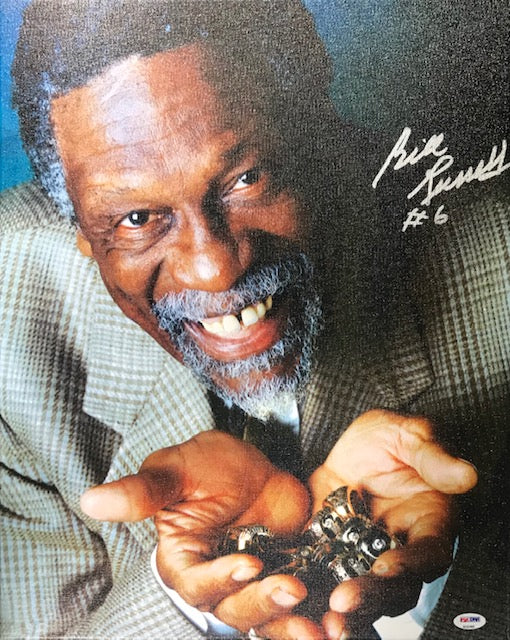 Bill Russell Autographed 16x20 Stretched Canvas (PSA)
