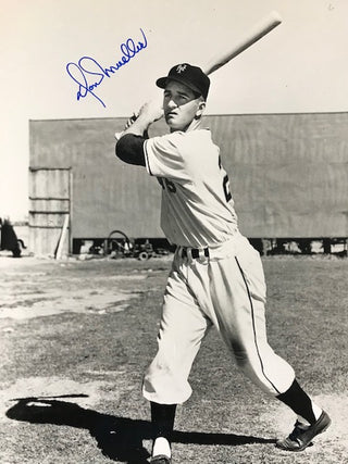 Don Mueller Autographed 8x10 Black & White Baseball Photo