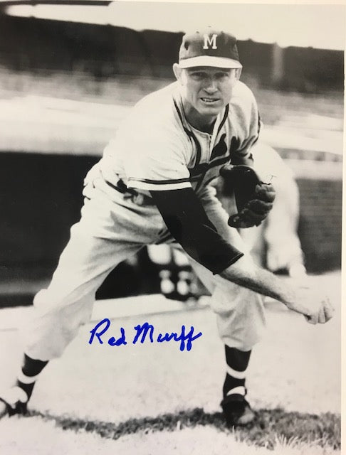 Red Murff Autographed 8x10 Black & White Baseball Photo