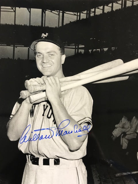 Willard Marshall Autographed 8x10 Black & White Baseball Photo