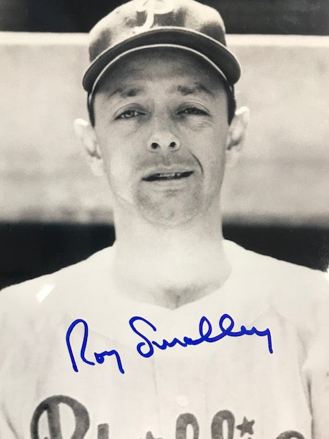 Roy Smalley Autographed 8x10 Black & White Baseball Photo