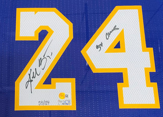 Kobe Bryant "5x Champs" Autographed Framed Los Angeles Lakers Jersey (Panini)